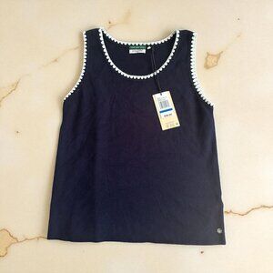 SCOTCH & SODA Navy Blue White Knit Tank Top Size XL NEW NWT
